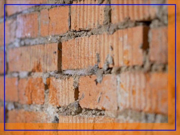 Damaged brick mortar